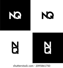 conjunto de diseño de logotipo de monograma original de letra nq