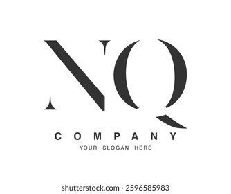 NQ logo design. Initial letter n and q serif font style. Creative classic company name typography. Trendy logotype or identity. Vector illustration.