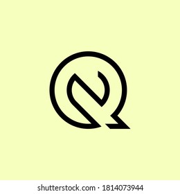 NQ Logo. Anfangsbuchstaben im Linienstil-Design