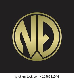 NQ Logo monogram circle with piece ribbon style on gold colors