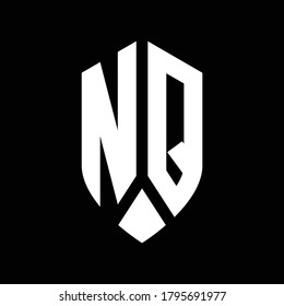 nq logo monogram with emblem shield style design template