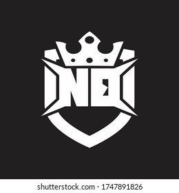 NQ Logo monogram isolated with shield and crown design template