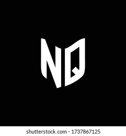 monograma de logotipo nq con plantilla de diseño de forma de escudo