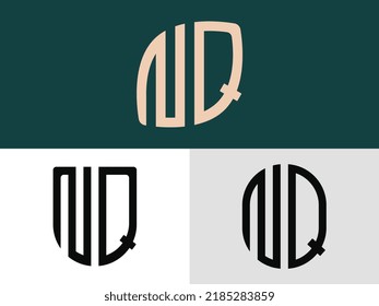 NQ diseño moderno del paquete vectorial del logotipo de la letra inicial. Será adecuado para qué empresa o nombre de marca inician esas iniciales.