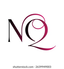 NQ modern minimalist wordmark logo featuring clean typography and timeless initials. Perfect for businesses seeking a sleek, professional identity with lasting visual appeal and versatility.