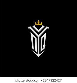 NQ monogram logo initial for shield  crown style design
