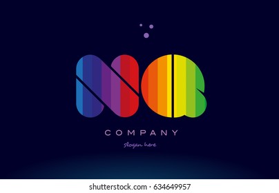 nq n q alphabet letter colorful creative colors text dots creative company logo vector icon design template