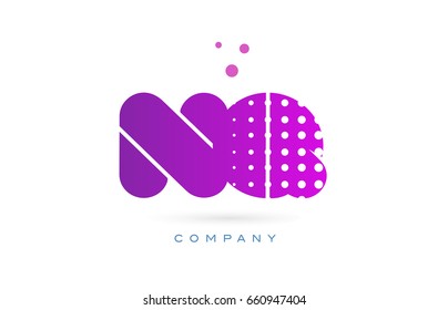 nq n q pink dots dotted letter logo alphabet creative company vector icon design template