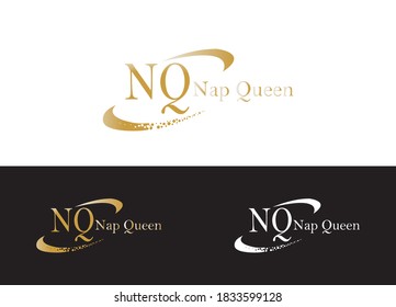 NQ Nap Queens Logo or Icon Design  Vector Image Template