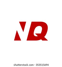 NQ negative space letter logo red