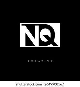 NQ Negative Space Monogram – Minimalist Black and White Letter mark Logo for Creative Branding, Fashion Identity and Modern Design Concepts
