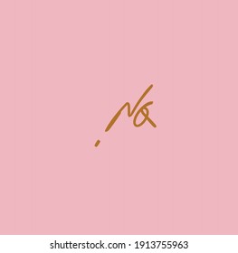 Logo manuscrito de fondo rosa de NQ