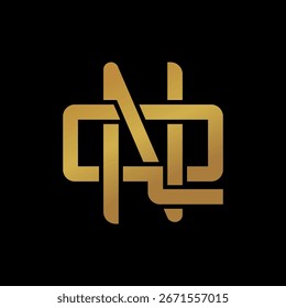 NQ- oder QN-Monogramm-Logos überlappen sich.