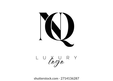 NQ Serif Letter Monogram Typography Logo for Elegant Premium Branding Identity
