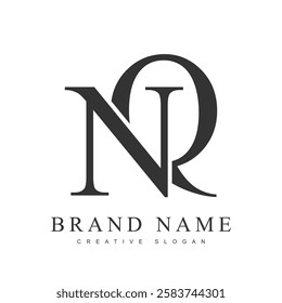 NQ trendy logotype template. Initial letter n and q classic font style. Creative logo for company name or identity. Vector illustration.