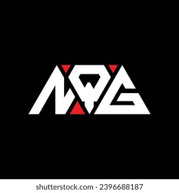 NQG triangle letter logo design with triangle shape. NQG triangle logo design monogram. NQG triangle vector logo template with red color. NQG triangular logo Simple, Elegant, and Luxurious design.