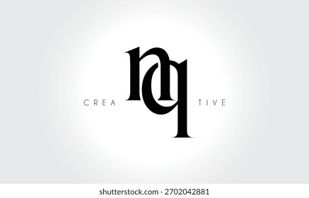NQnq Elegant Serif Monogram Logo – Luxury Lowercase Typographic Lettermark for Modern Branding