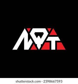 NQT triangle letter logo design with triangle shape. NQT triangle logo design monogram. NQT triangle vector logo template with red color. NQT triangular logo Simple, Elegant, and Luxurious design.
