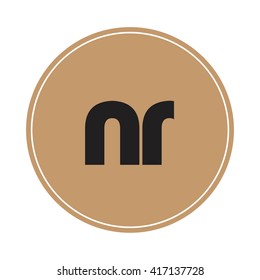 nr brown letters ,abstract background logo, design identity in circle, alphabet letter