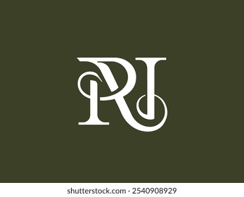 Logotipo de monograma de letra serif moderno clásico y único. Formado por dos letras que están perfectamente conectadas con un toque orgánico. Un logotipo perfecto para marcas personales, monogramas de boda, moda, etc.