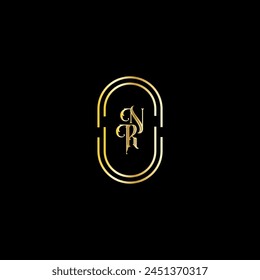 NR creative modern letters logo design template