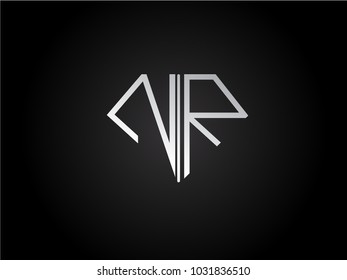 NR diamond shape silver color design