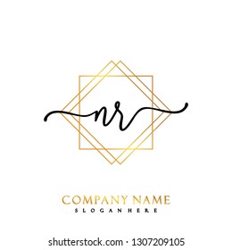 NR Initial Handwriting logo template vector