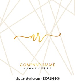 NR Initial Handwriting logo template vector
