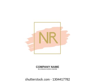 NR Initial letter geometric logo vector