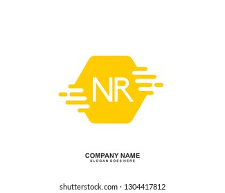 NR Initial letter geometric logo vector