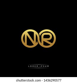 NR initial letter linked circle capital monogram logo modern template