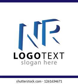 NR initial letter with negative space logo icon vector template