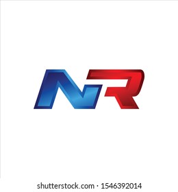 NR initial logo inspiration, clean and smart logo design, in red and blue.