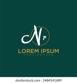 NR initial monogram for beauty and business logo