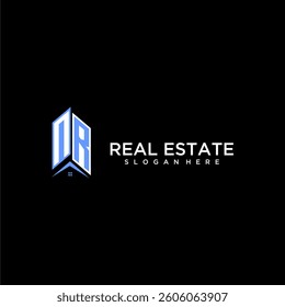 NR initial monogram building and roof logo for real estate
