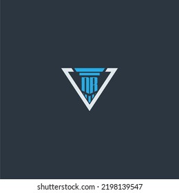 NR monograma inicial para ideas del logo de la firma de abogados con diseño de estilo de polígono creativo