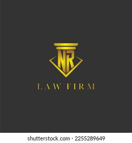 Logotipo de monograma inicial NR para la firma de abogados con diseño de polígono creativo
