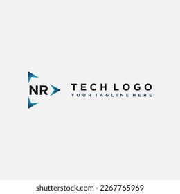 NR Iniciales Logo Tech Stock Vector Imágenes