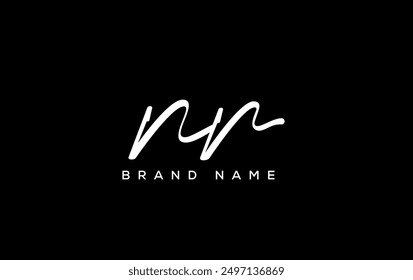 NR letter beauty handwriting vector logo. 