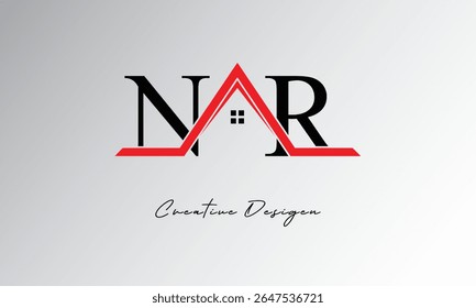 NR Letter House Logo – Creative Real Estate Monogram with Roof Icon and Home Shape for Property, Architecture and Modern Branding

