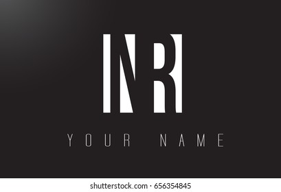 NR Letter Logo With Black and White Letters Negative Space Design.