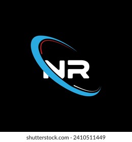 NR letra Diseño del logotipo. Iniciales con el logotipo NR vinculado con el logotipo de los monogramas en círculo y en mayúsculas. Tipografía NR para diseño de logotipo de marca de tecnología, negocios y bienes raíces