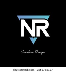 NR Letter-Logo im Dreieck - Modernes Farbverlauf-Monogramm für Branding und Identitätsdesign