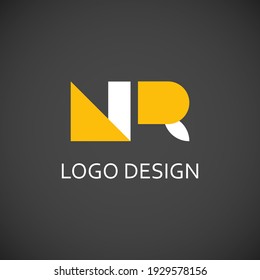 nr letter para diseño de logotipo sencillo