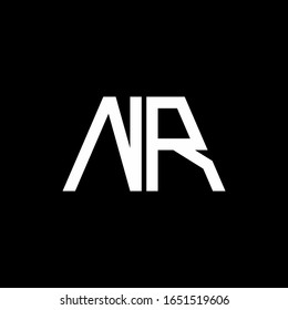 Logotipo NR monograma abstracto aislado en fondo negro