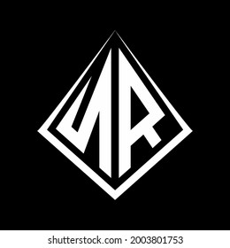 NR logo letters monogram with prisma shape design template vector icon modern