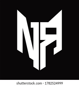 NR Logo monogram with fox head shape design template
