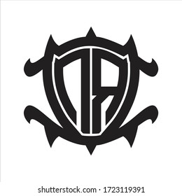 NR Logo monogram isolated with frame shield shape design template