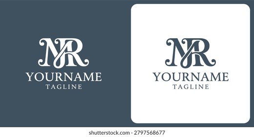 NR logo on dark and light background