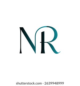 NR modern minimalist wordmark logo featuring clean typography and timeless initials. Perfect for businesses seeking a sleek, professional identity with lasting visual appeal and versatility.